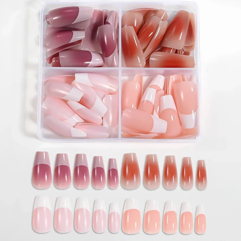 96Pcs Halloween Horror Press-On Nails – Flame Design Medium Coffin Matte Red Full Cover Acrylic Fake Nail Tips