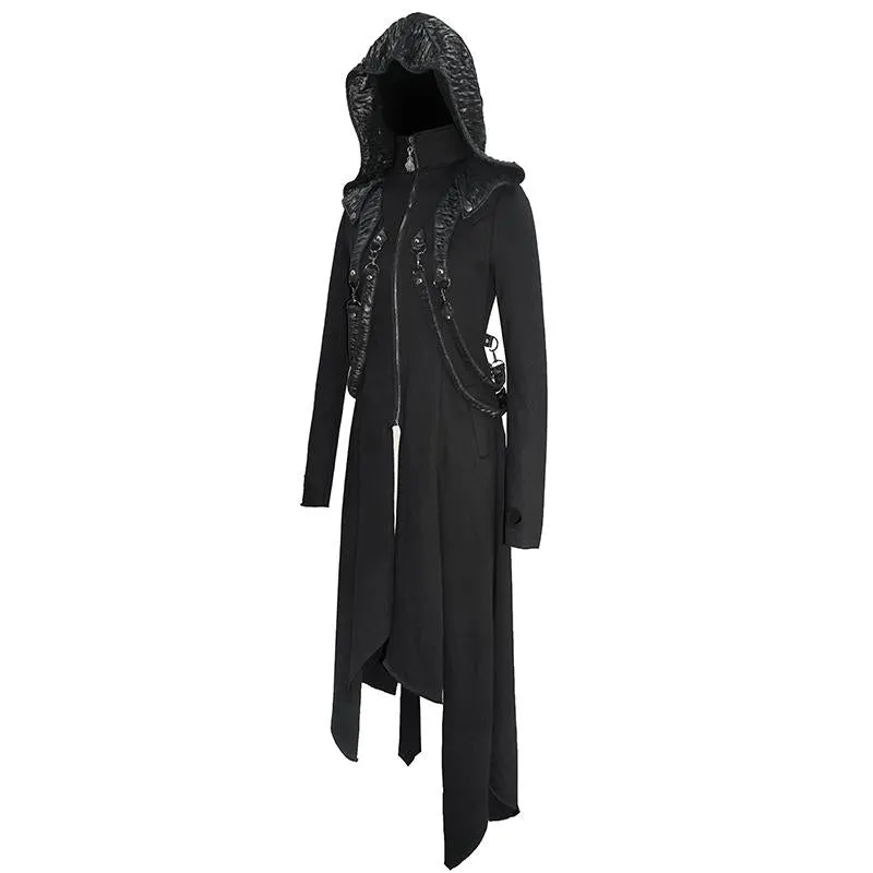 'Always on Edge' Punk Fleece Hooded Coat