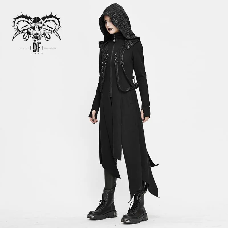'Always on Edge' Punk Fleece Hooded Coat
