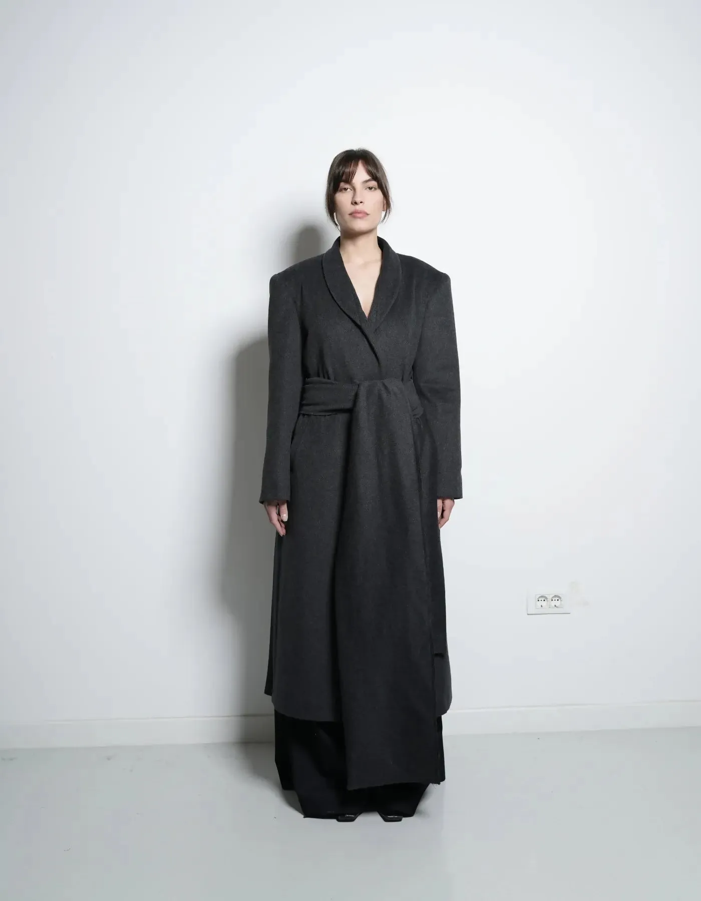 Asura Dark Grey Cashmere Coat Long