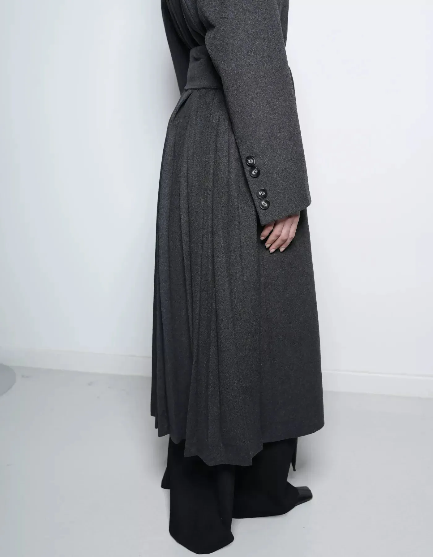 Asura Dark Grey Cashmere Coat Long