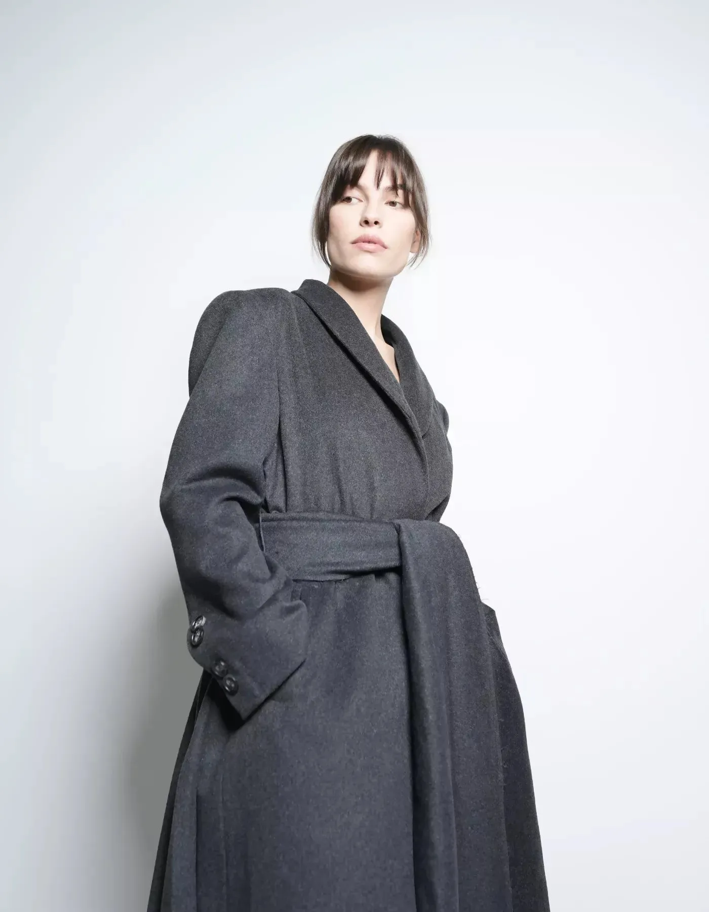 Asura Dark Grey Cashmere Coat Long