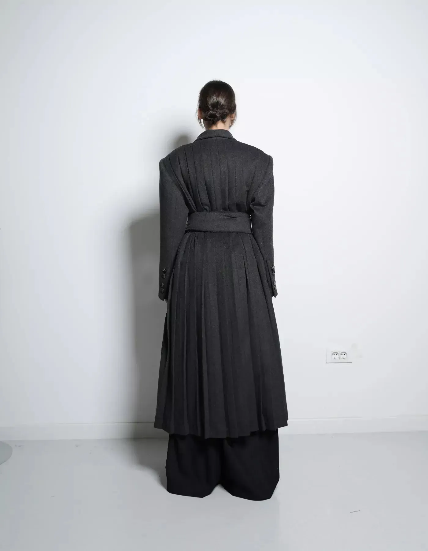Asura Dark Grey Cashmere Coat Long