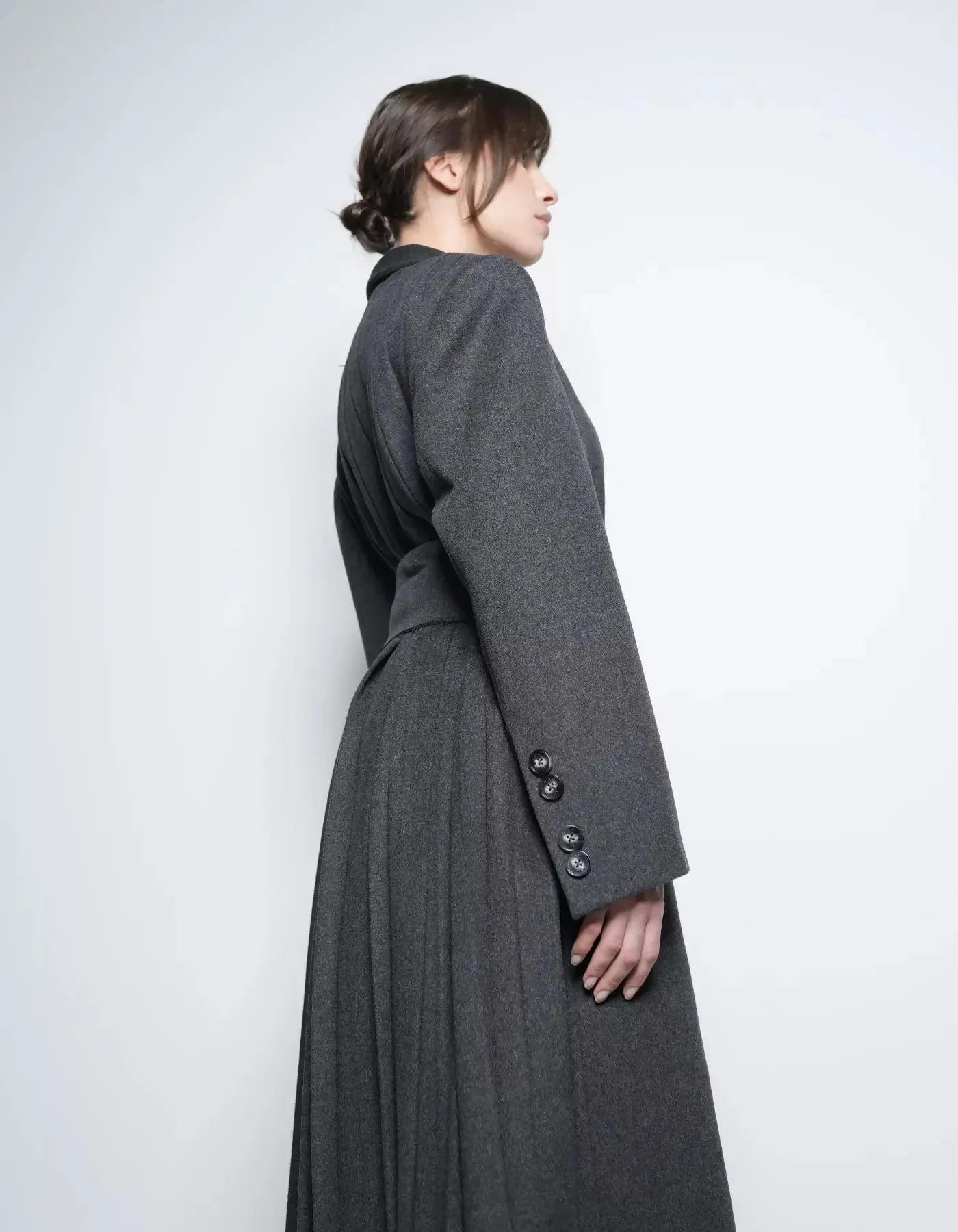 Asura Dark Grey Cashmere Coat Long