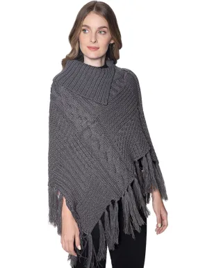 Asymmetric Knitted Poncho
