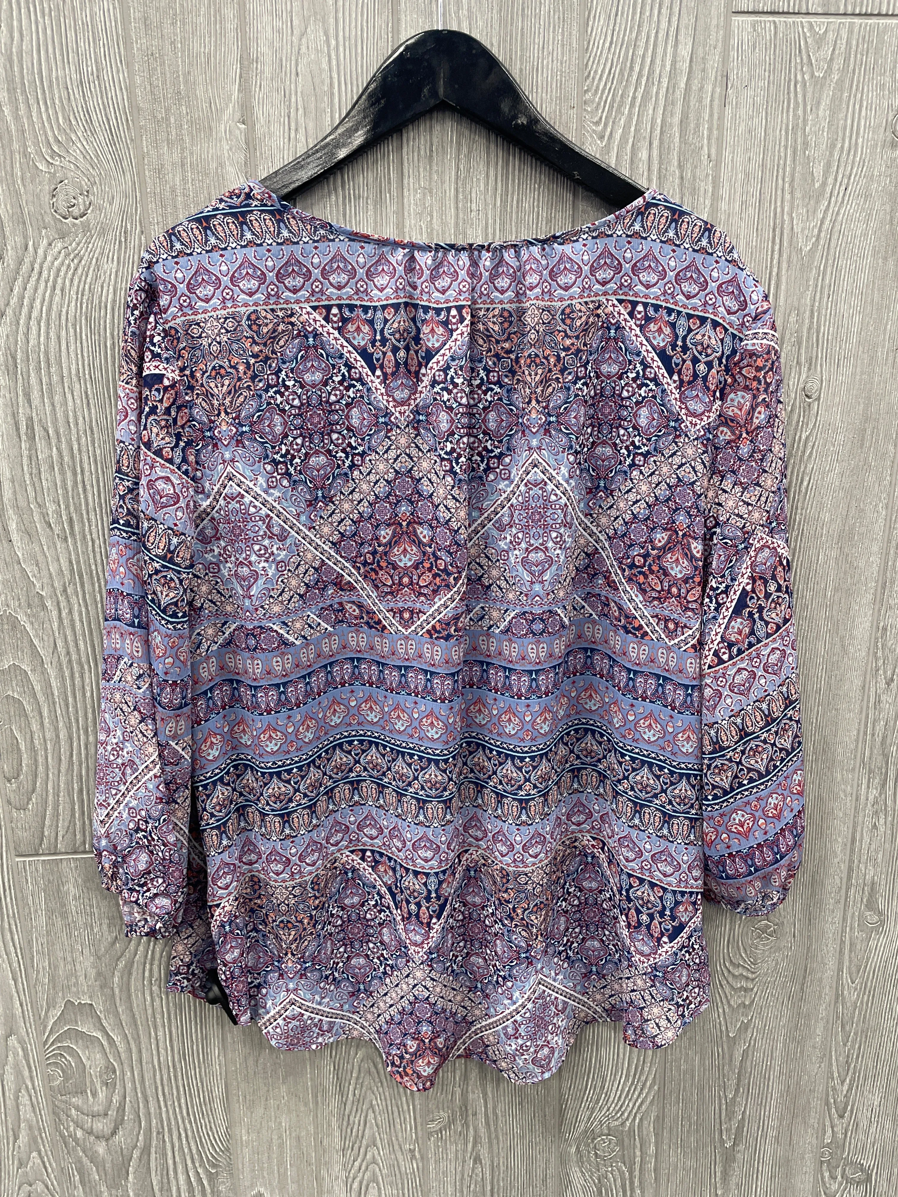 Blouse Long Sleeve By St Johns Bay In Purple, Size: 1x