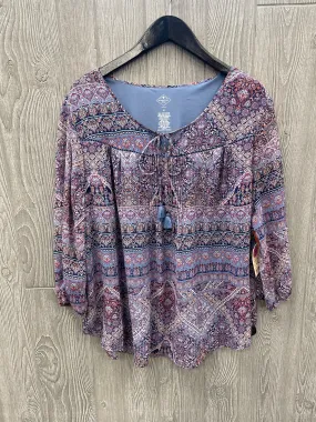 Blouse Long Sleeve By St Johns Bay In Purple, Size: 1x