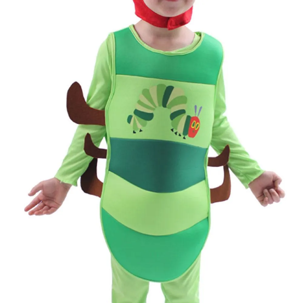 Caterpillar Cosplay Costume Boys Girls Halloween Jumpsuit Book Week Dress Up for Kids