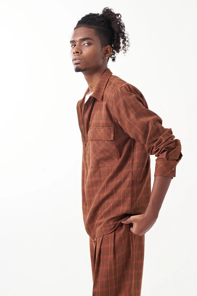 Checkered Shacket Co-Ord ( Set Of 3)