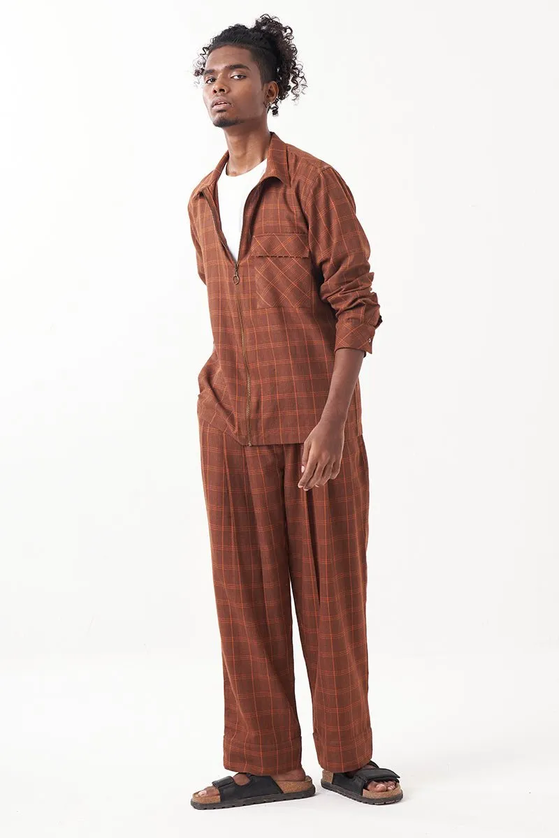 Checkered Shacket Co-Ord ( Set Of 3)
