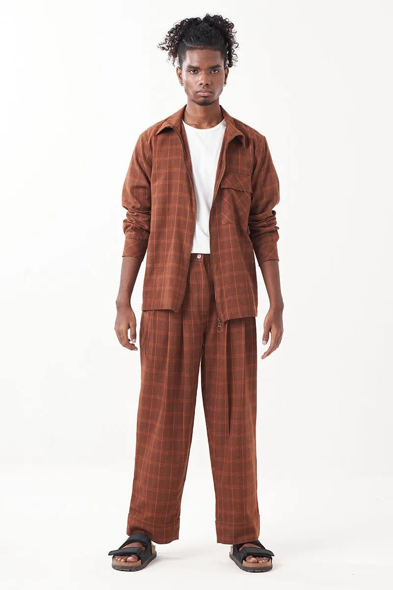 Checkered Shacket Co-Ord ( Set Of 3)