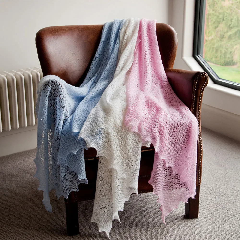 Cozy Cashmere Baby Shawl- Blue