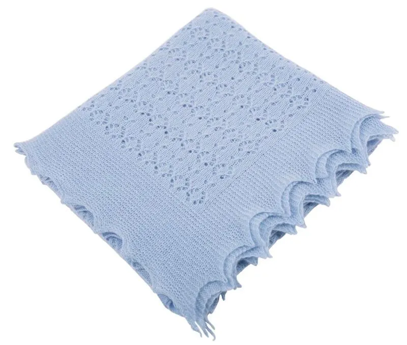 Cozy Cashmere Baby Shawl- Blue