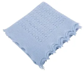 Cozy Cashmere Baby Shawl- Blue