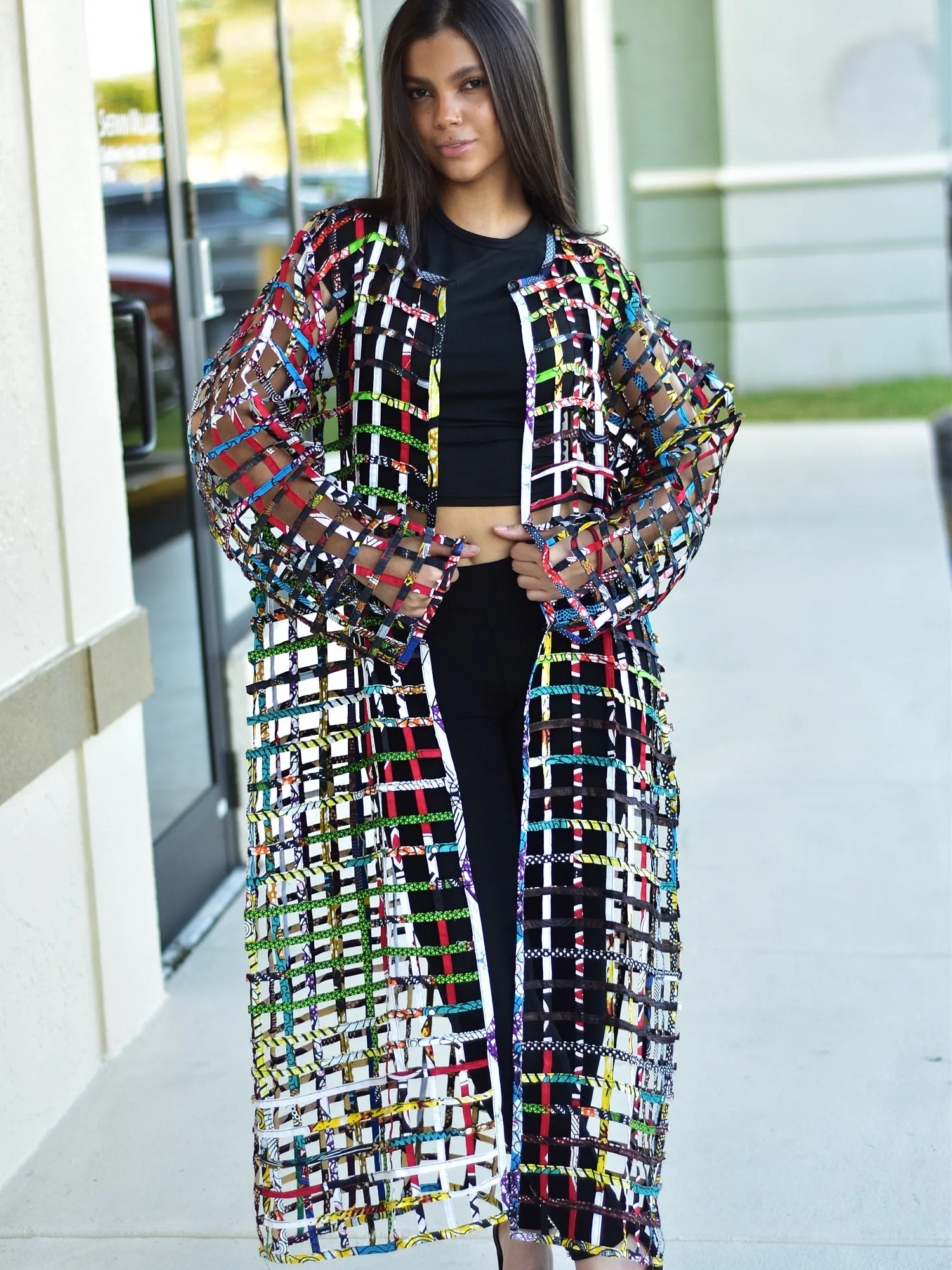 Handmade African Print Cage Style Patchwork Kimono Ankara Unisex Duster Jacket