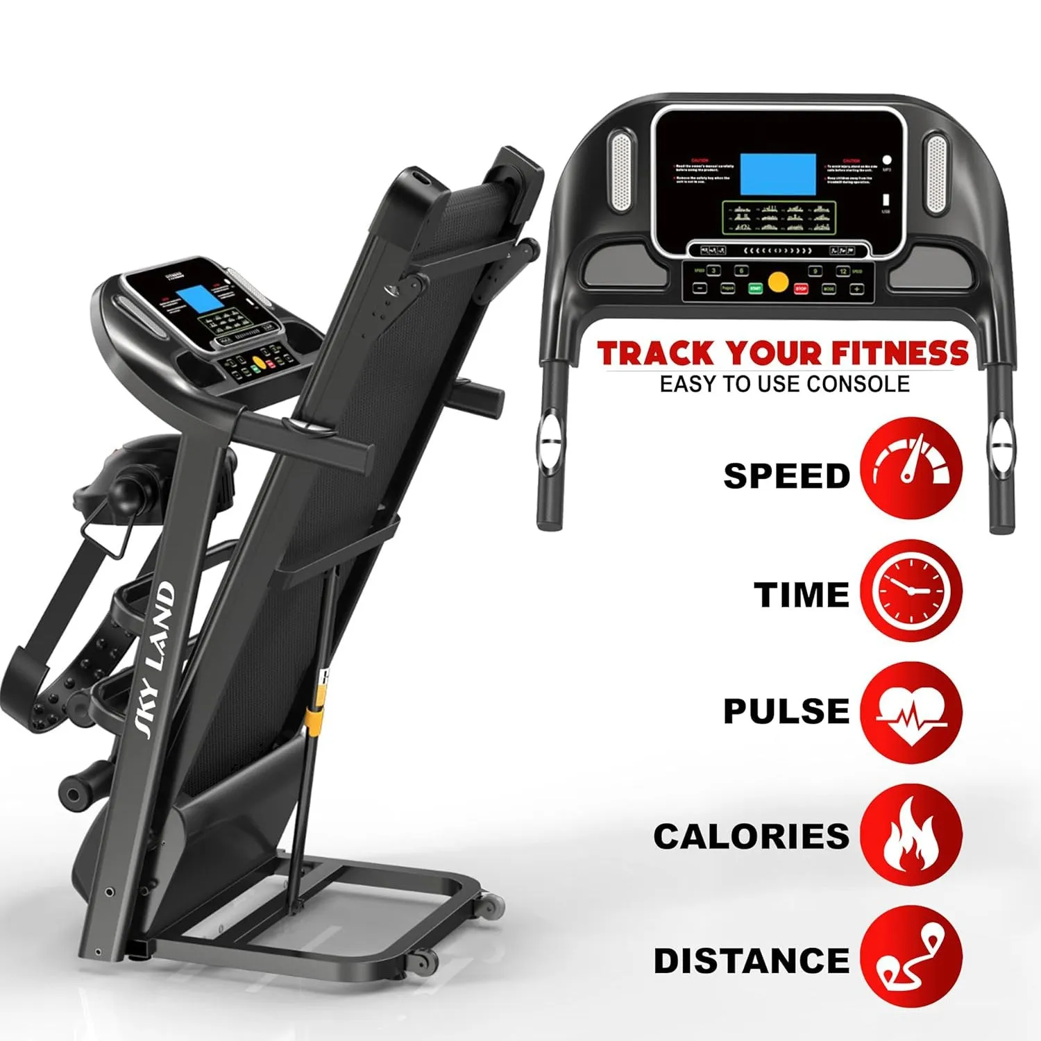 Home Use Treadmill EM-1279 Powerful Motor 4HP Peak with built-in massager
