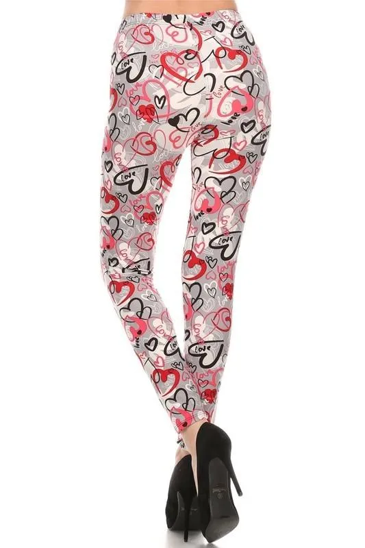 I HEART YOU Print Legging