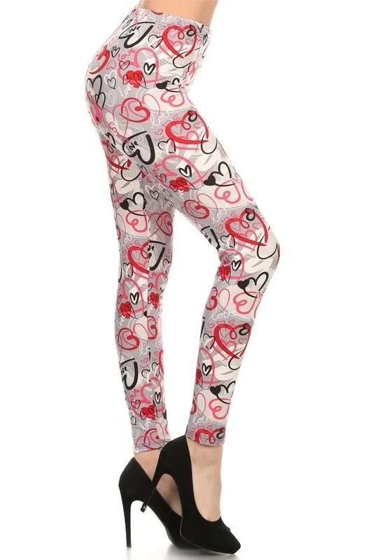 I HEART YOU Print Legging