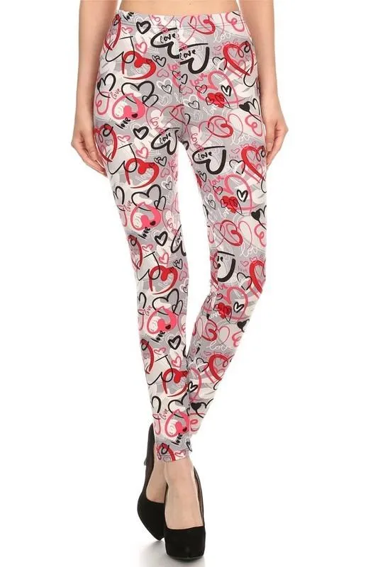 I HEART YOU Print Legging