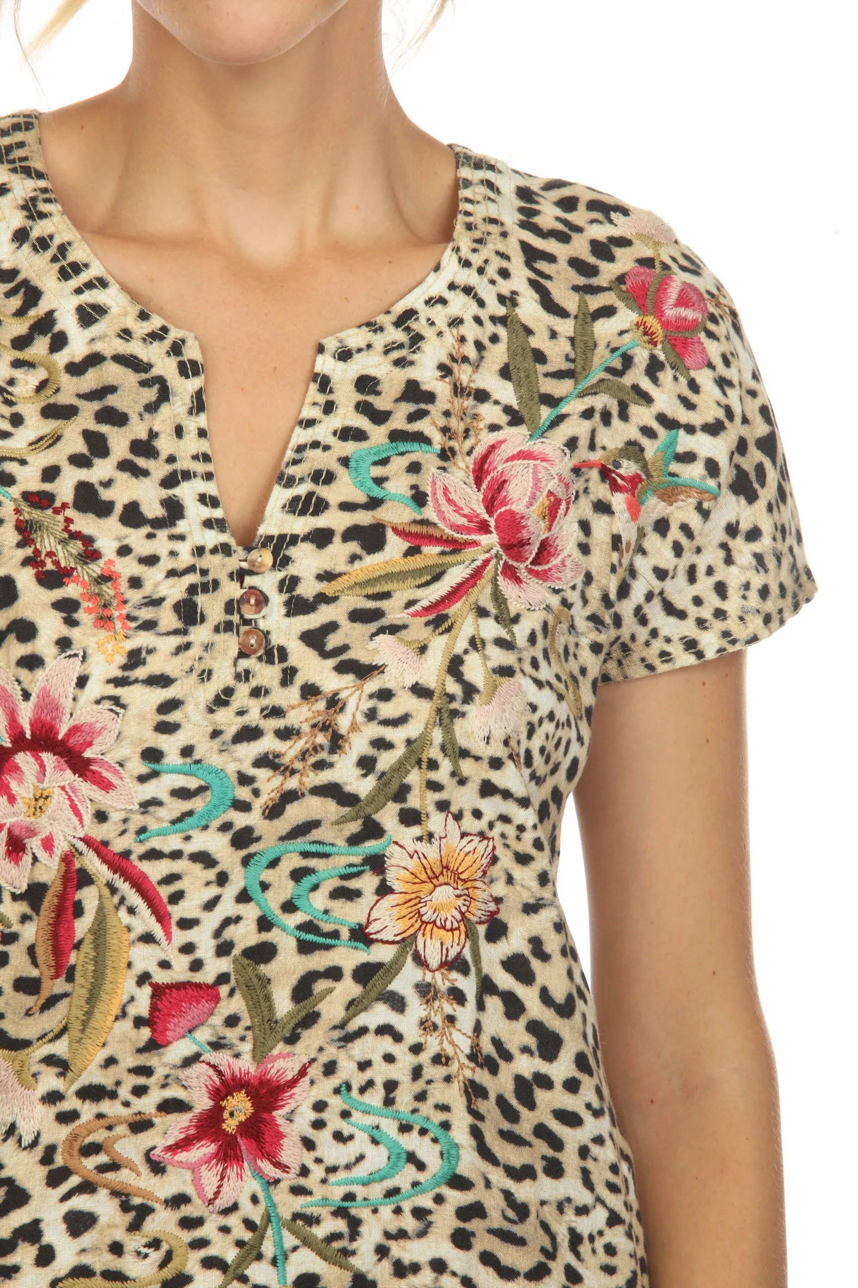 Johnny Was JWLA Maisie Easy Button Tunic Dress J36723 Boho Chic