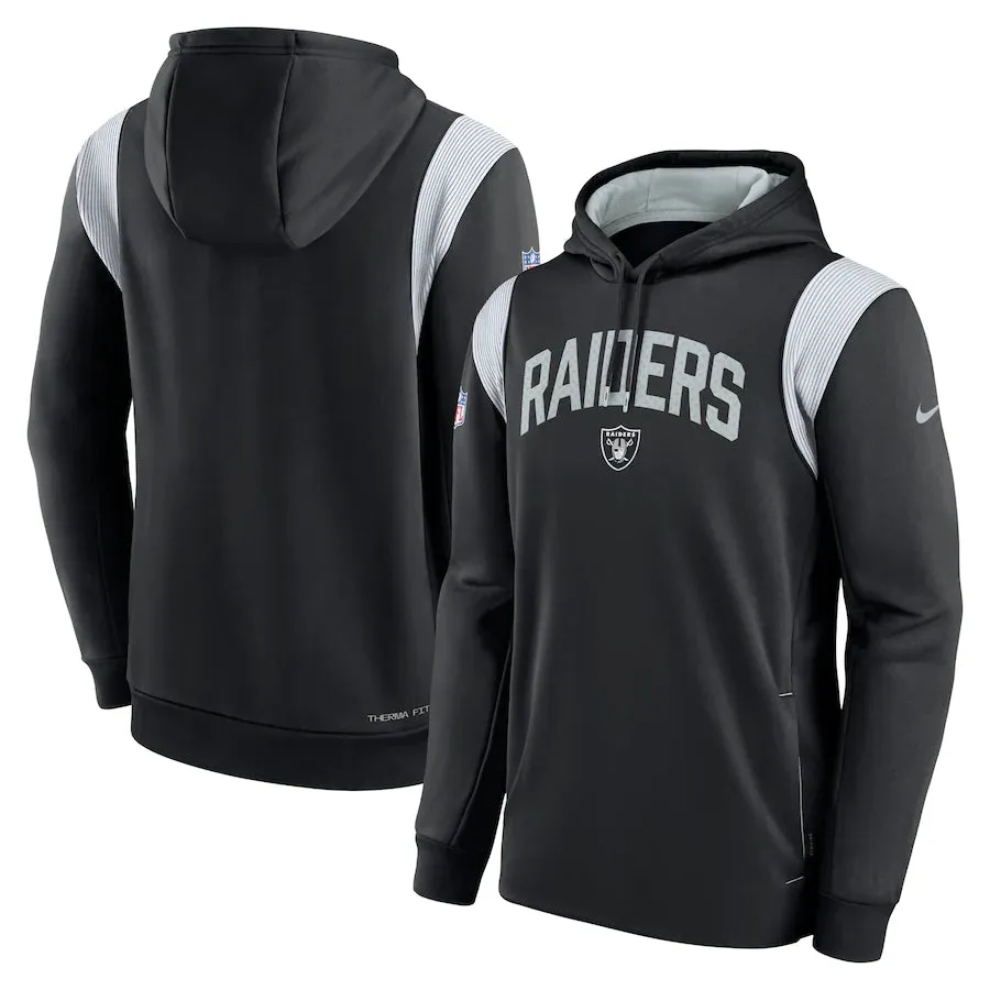 Las Vegas Raiders Nike 2022 Sideline Fleece Performance Therma Fit - Pullover Hoodie