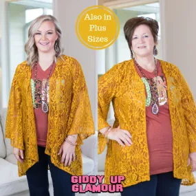 Last Chance Size Small | Only In Your Dreams Lace Kimono in Mustard Yellow