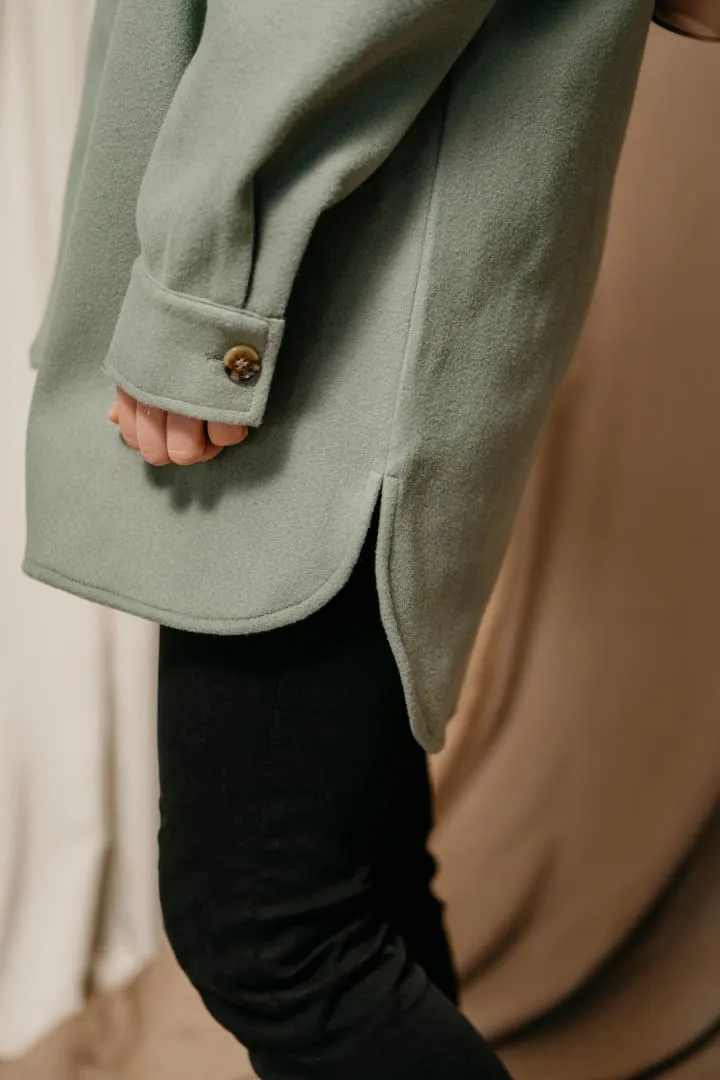 Muna Ali- Long Sleeve Sage Green Shacket/Jacket