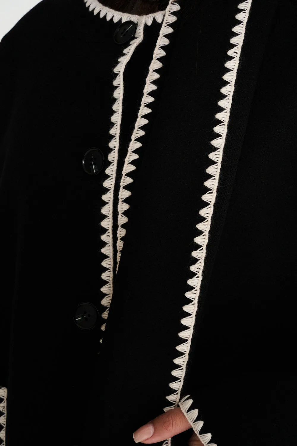 Nella Scarf Shacket - Black