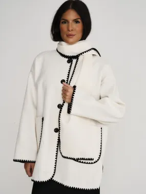 Nella Scarf Shacket - Cream