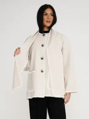 Nella Scarf Shacket - Taupe