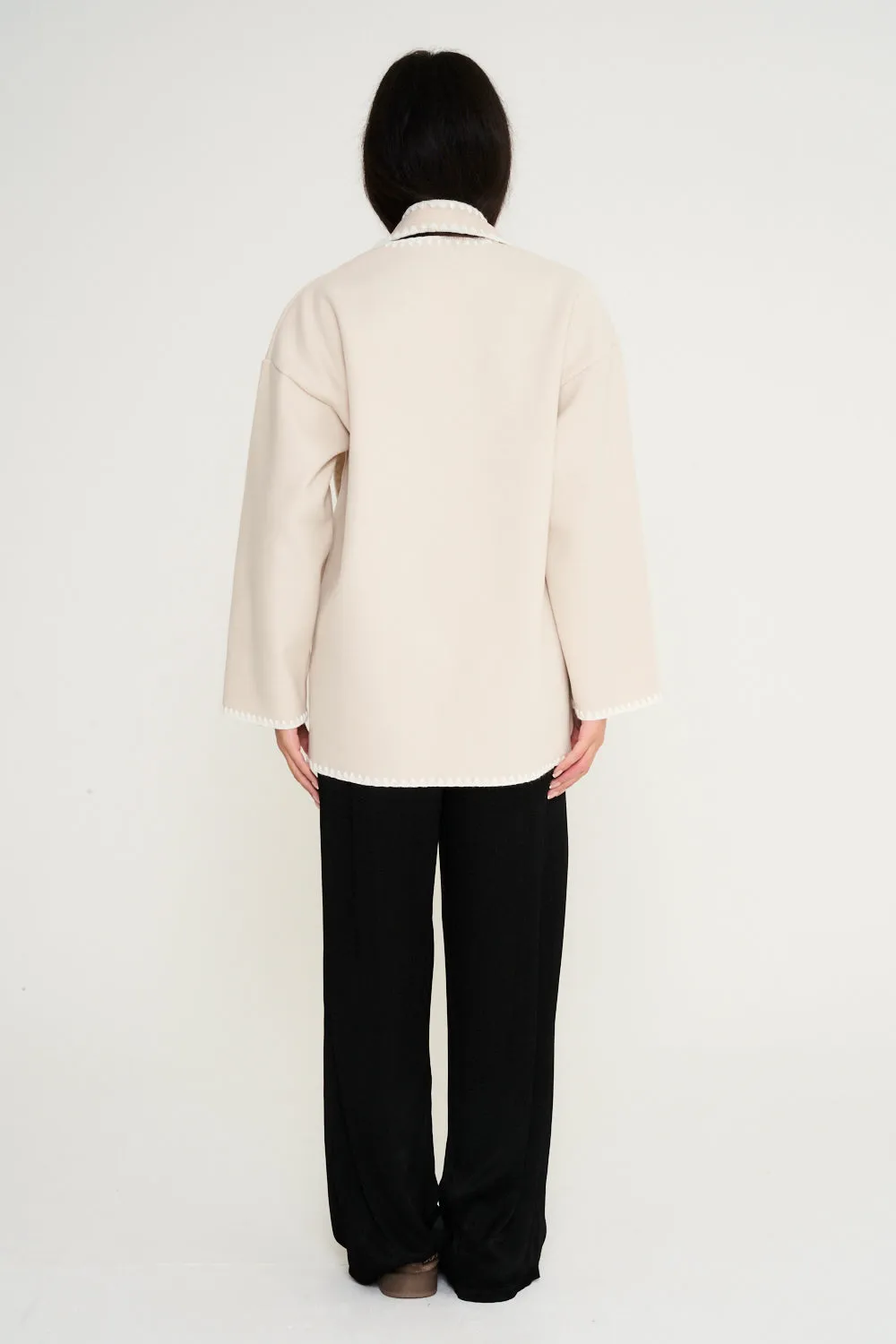 Nella Scarf Shacket - Taupe