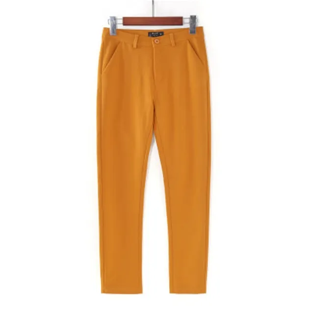 Pencil Pants Women New Midi Waist Basic Cotton Skinny Pant
