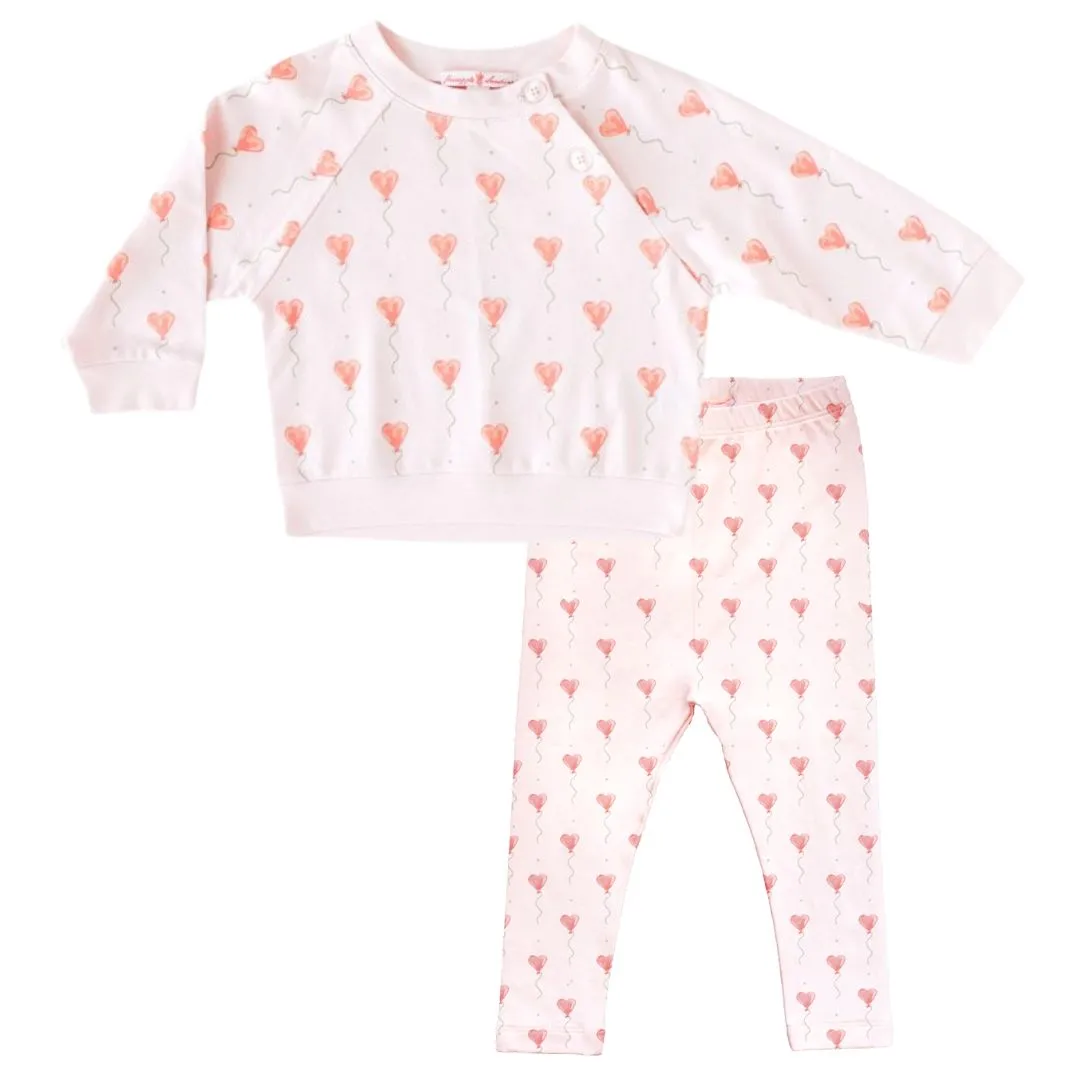 Pink Heart Balloon Legging Set