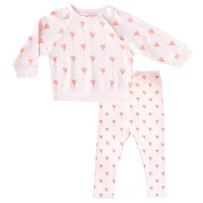Pink Heart Balloon Legging Set